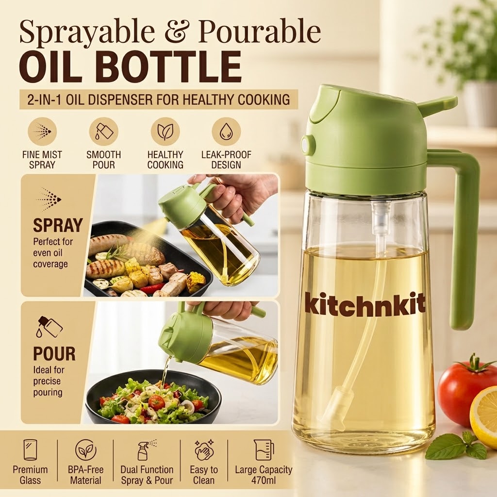 2-in-1 Oil Spray Bottle by kitchnkit